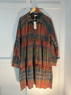 NWT Mystree Plaid Button-Front Dress